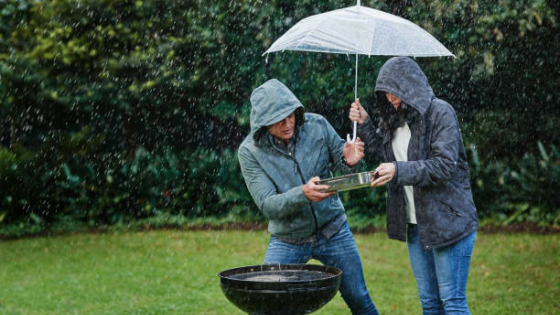 BBQ Under An Umbrella