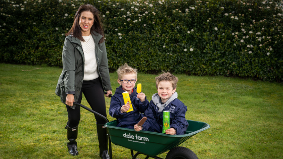 Caroline O'Neill with her kids Pearse & Darragh